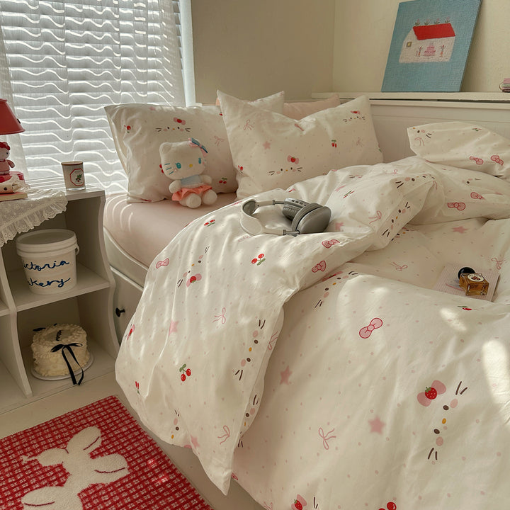 Floral Print Bettbezug Set