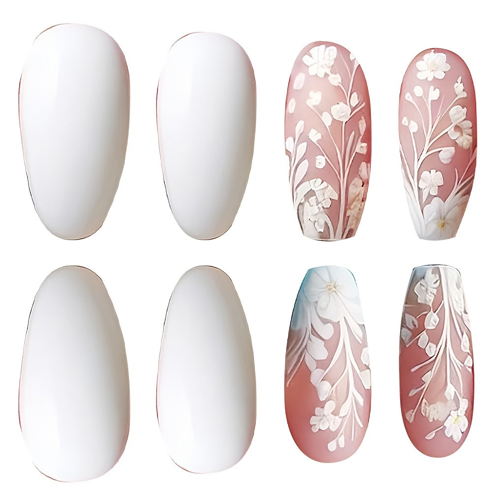 Elegante Blumen Kunst Press-On Nagel Set Karnz