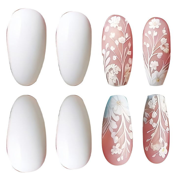 Elegante Blumen Kunst Press-On Nagel Set Karnz