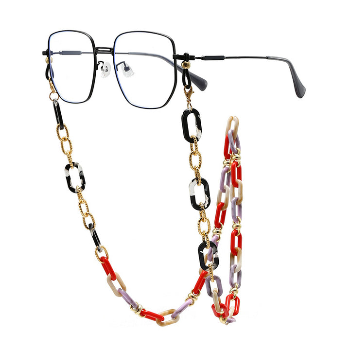 Modische Brillen Kette mit bunten Gliedern Karnz