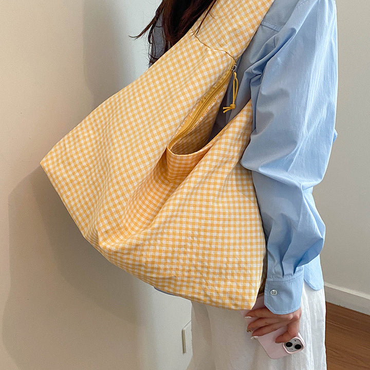 WoGingham Print Slouchy Schultertasche Karnz