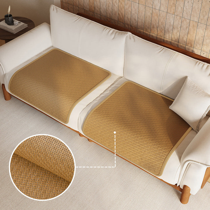 Sofa Seat Woven Breathable Summer Cooling Rattan-Style Protector