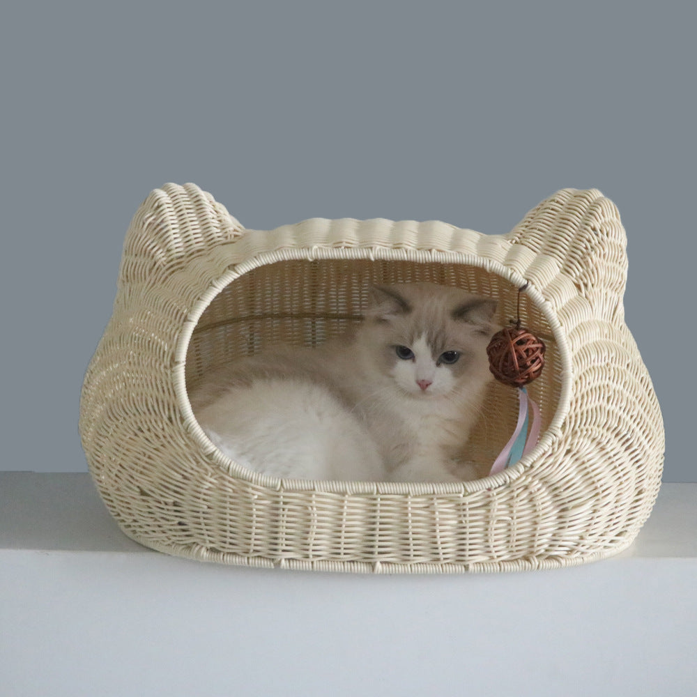 Gemütlicher Katzenkorb mit Ohrendesign Karnz