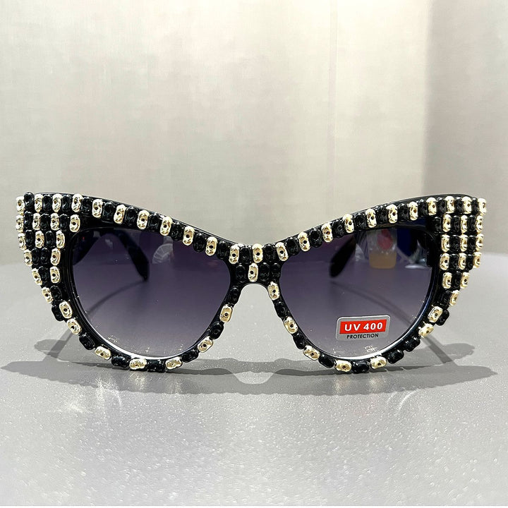 Damen Cat-Eye Sonnenbrille mit farblich akzentuiertem Rahmen Karnz