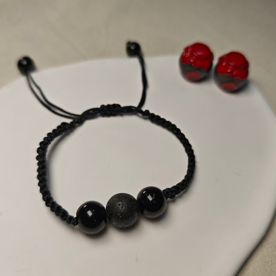 Verstellbares Lava-Stein-Armband Karnz
