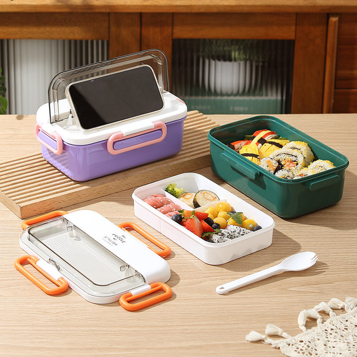 Mehrfach-Compartments Lunch Box mit integriertem Besteckset