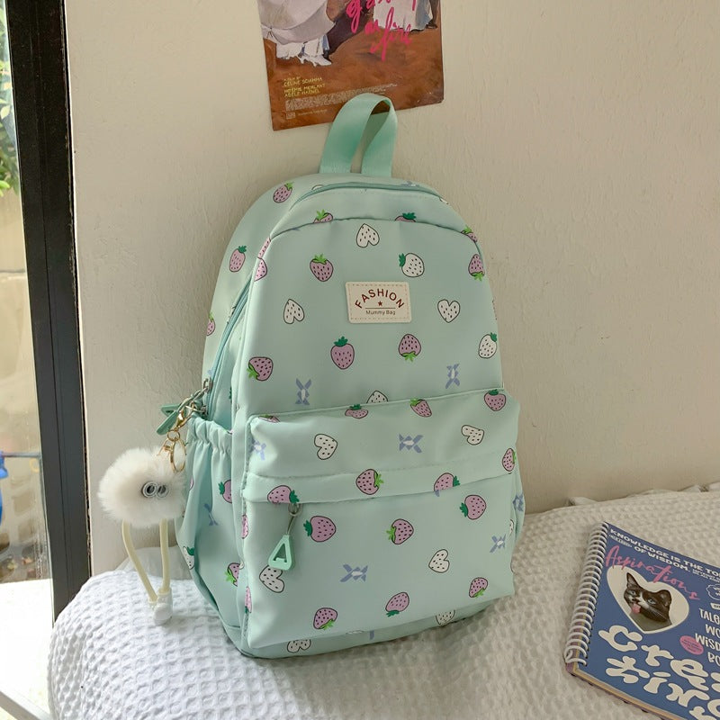 Verspielter Erdbeerprint Rucksack