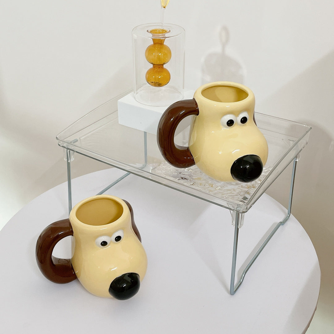 Verspielte Keramik-Kaffeetasse in Hundeform mit ergonomischem Henkel