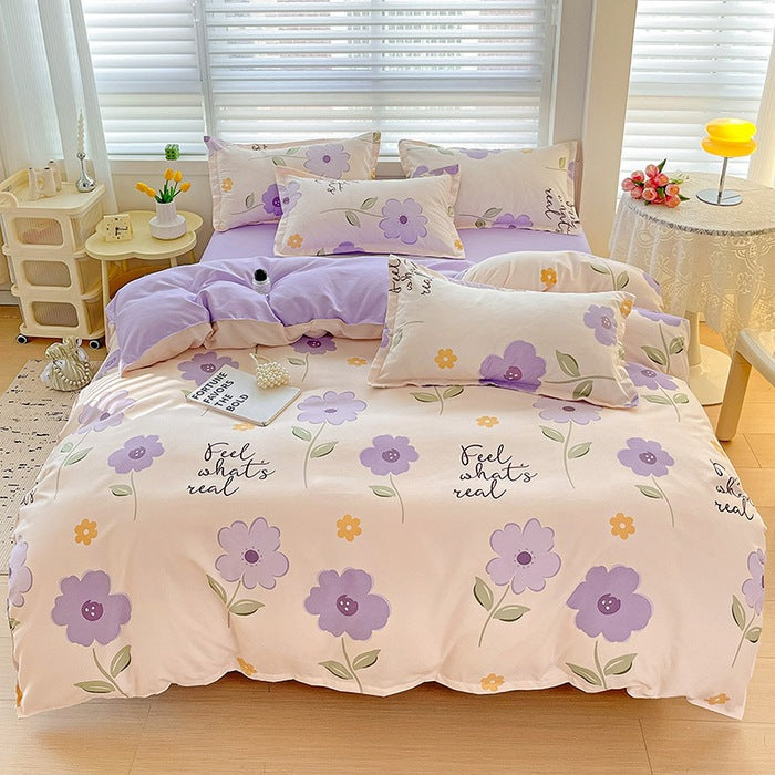 Blumenmuster Wende Bettbezug Set