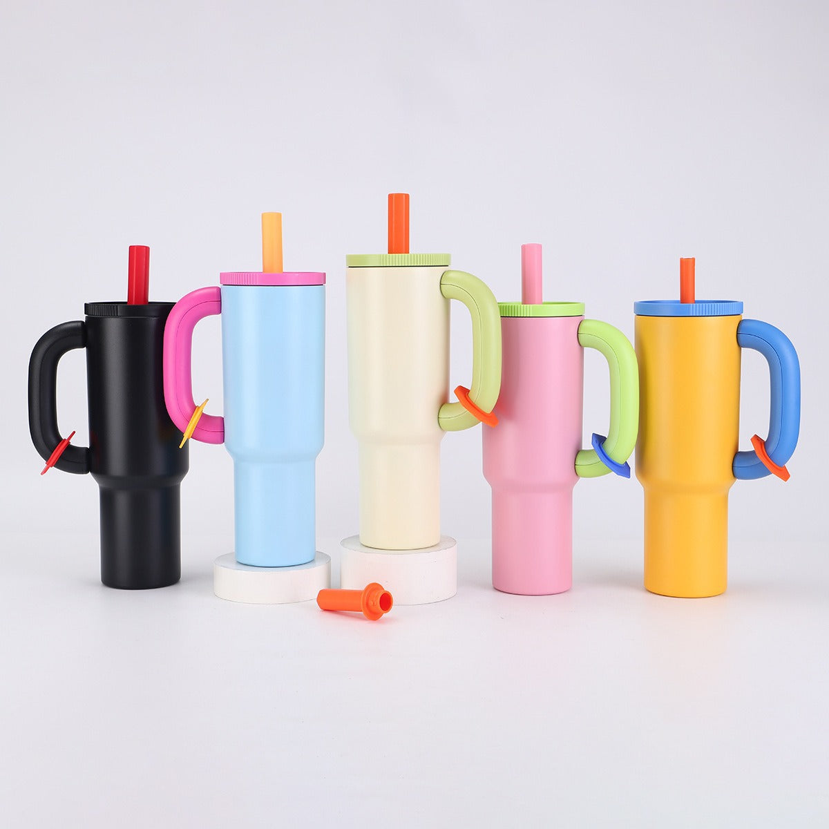 Damen stylischer Isolierbecher mit Strohhalm Karnz