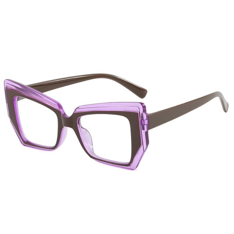 Damen Modische Brille mit auffälligem, geometrischem Rahmen Karnz