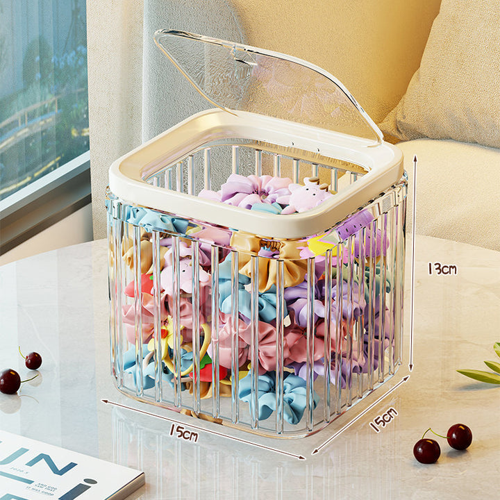 Klarer Acryl Quadratischer Klappdeckel Theken Kosmetik- und Haaraccessoire-Organizer