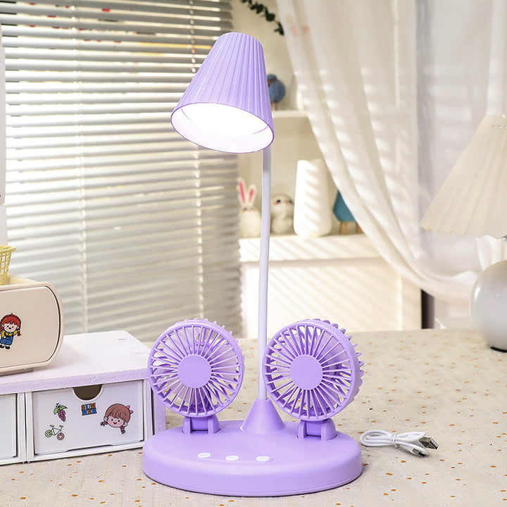 Damen Tischventilator mit integrierter LED-Lampe und flexibler Neigetechnologie Karnz