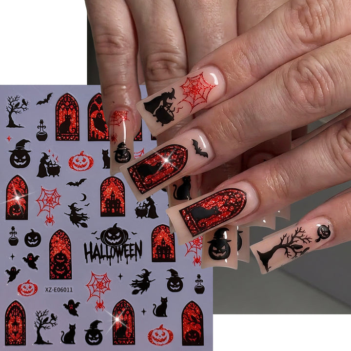 Halloween-Themen Nagelkunst Aufkleber Set  1791507032