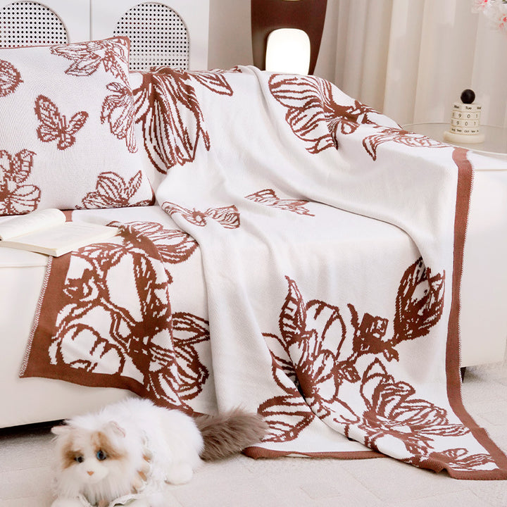Damen Dekorative Wurfdecke mit floralem Design Karnz