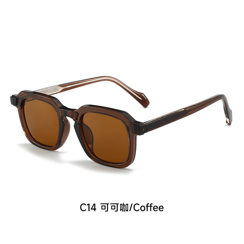 Damen moderne, geometrische Sonnenbrille mit stilvollem, robustem Rahmen Karnz