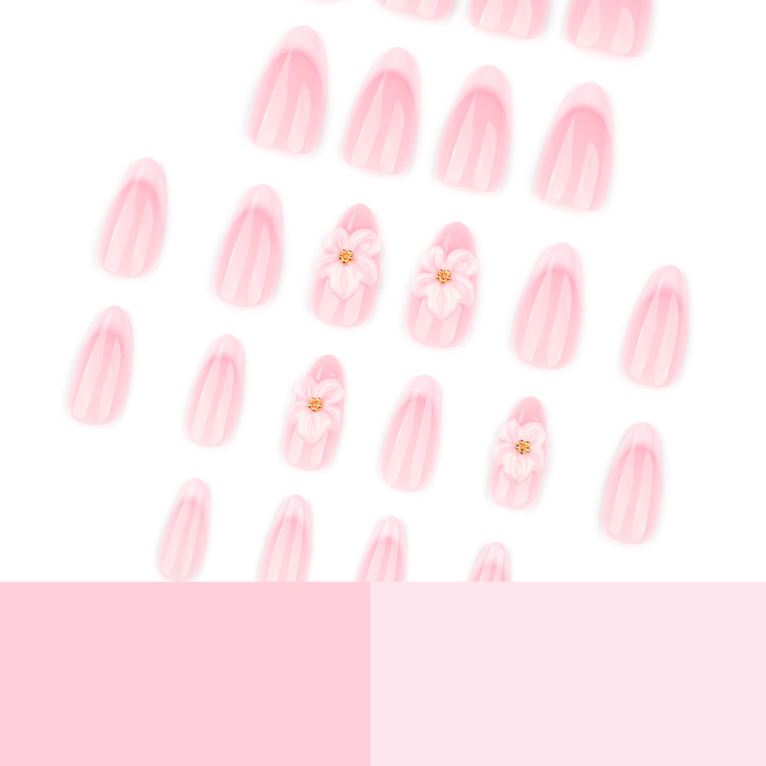 Kunstvolle Acryl-Nägel mit eleganten Blumendesigns Karnz