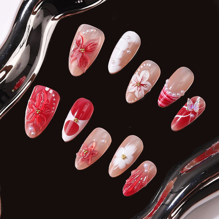 3D Dekorative Press-On Nagelset Karnz
