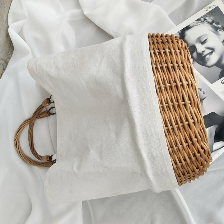 Stylische Geflochtene Korbtasche Karnz