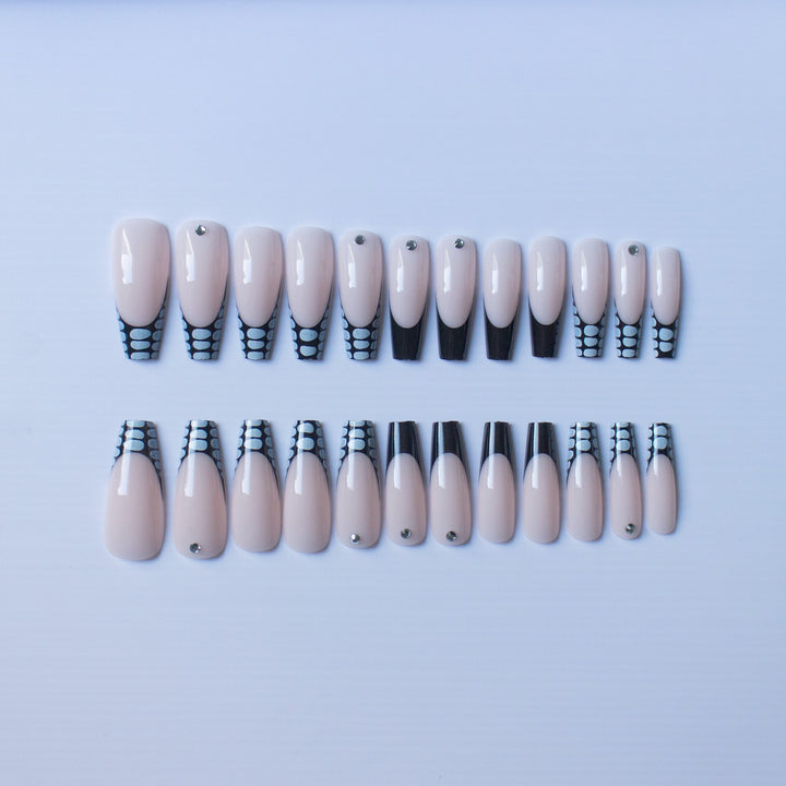 Künstlerisches Acryl-Nagelkunst-Set mit eleganten Punktdesigns