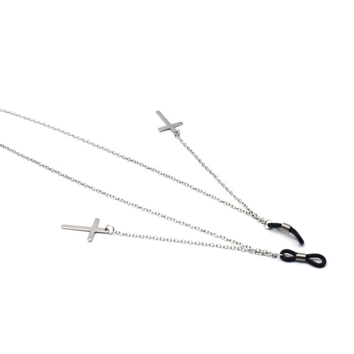 Trendy Metal Kreuz Brille Kette Karnz