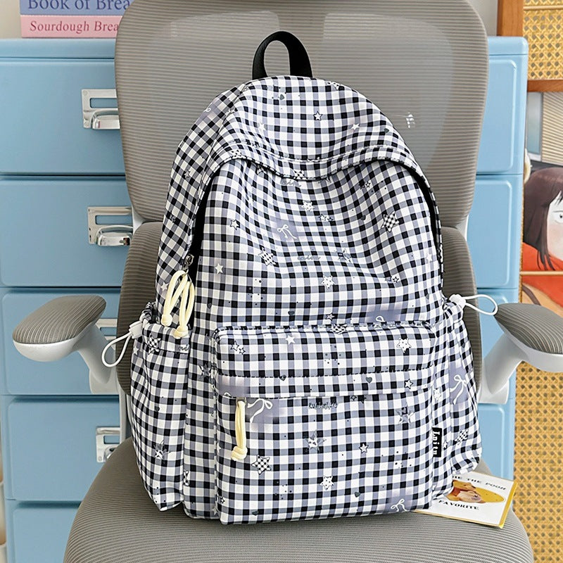 Stylische karierte Druck Rucksack Karnz