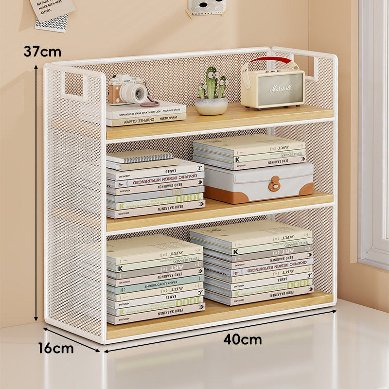 Mesh Stufiger Desktop-Organizer-Regal mit Griffausschnitten