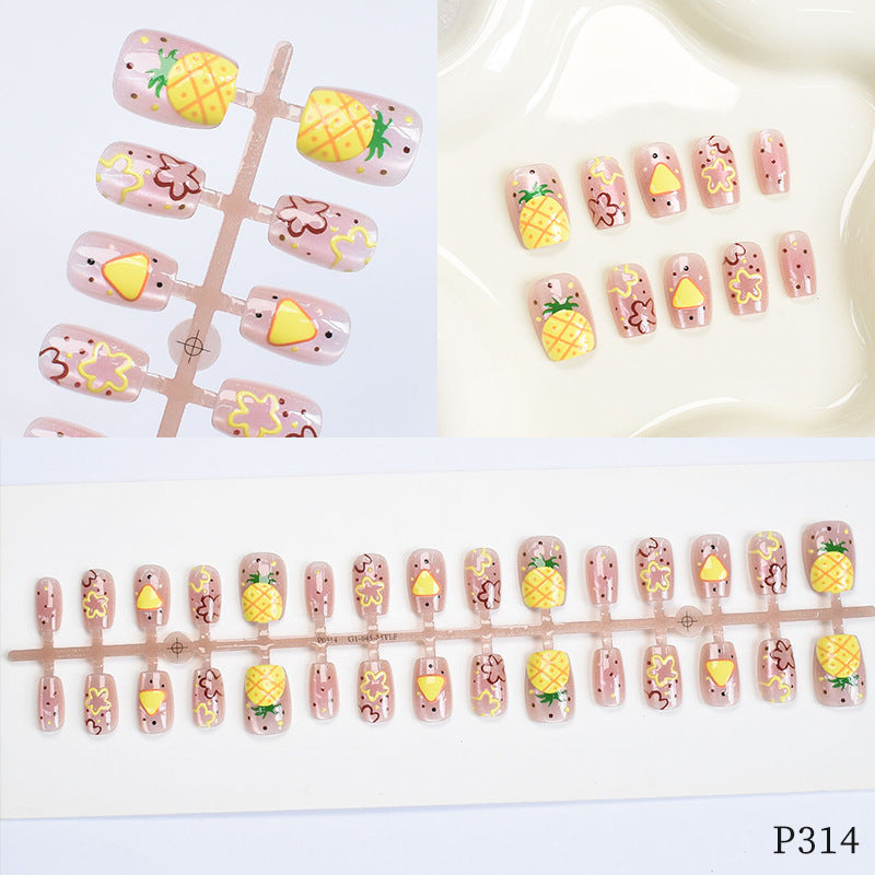 Künstlerisches Florales Design Druck-on Nägel Karnz