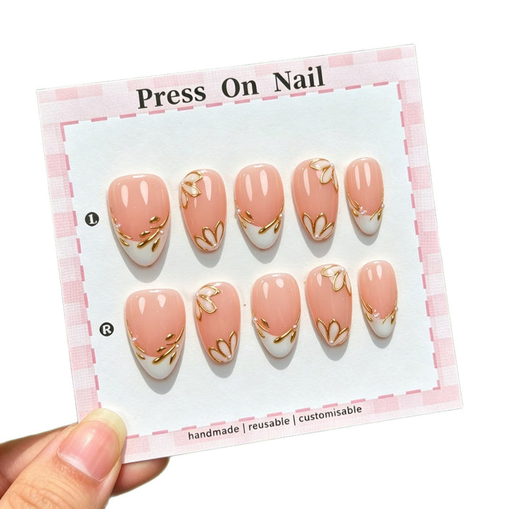 Elegantes Floral Design Press-On Nail Set