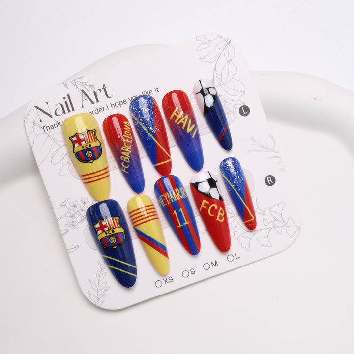 Sports-Themed Stiletto Presse-Nägel Karnz
