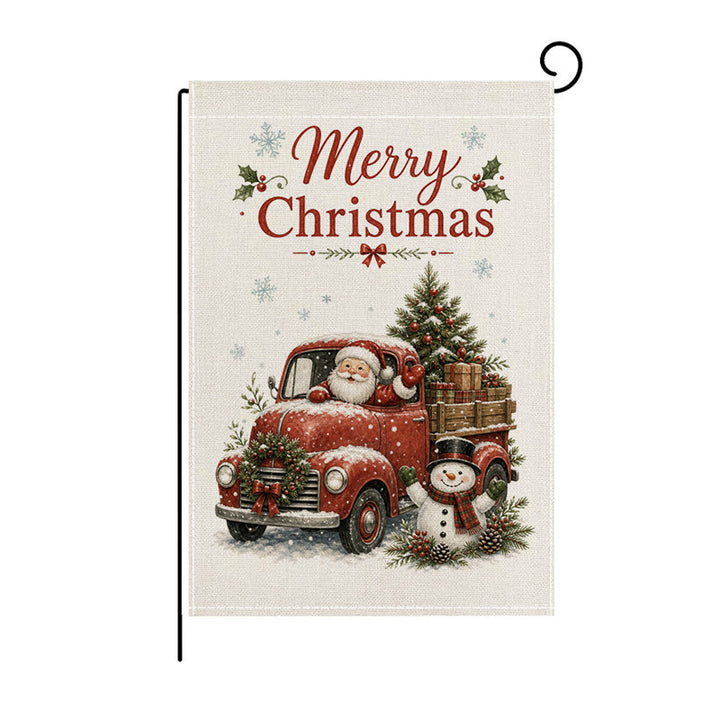 Festliche Außen-Dekorative Gartenflagge Doppel-Seitige Polyester Weihnachts-Szene