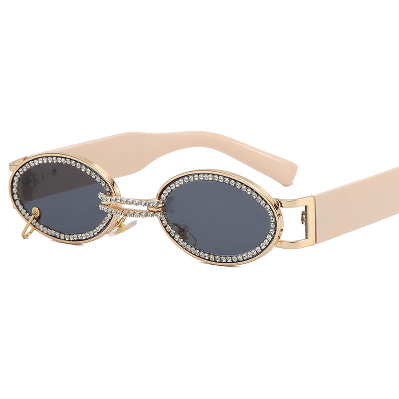 Damen extravagante modische Sonnenbrille mit strassbesetztem Rahmen Karnz
