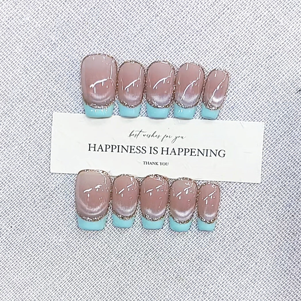 Glamourös Ombre-Effekt Press-On Nagelset Karnz