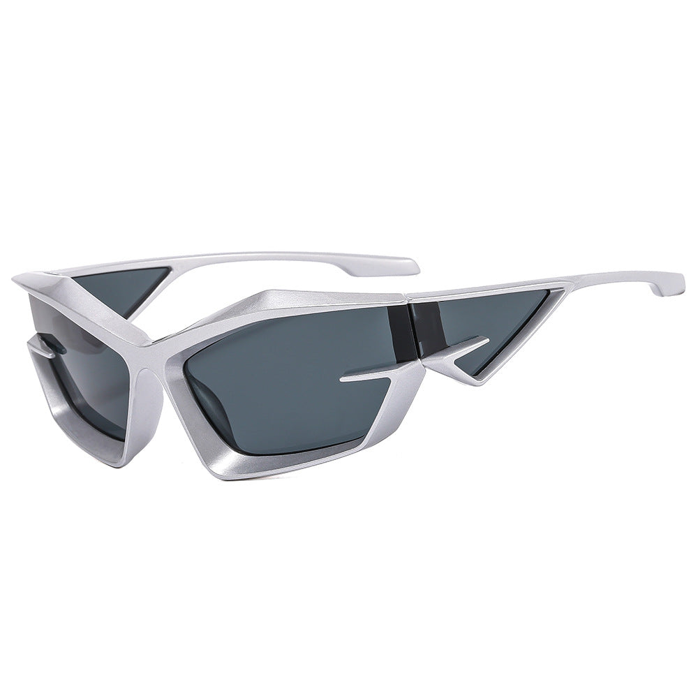 Damen futuristische Sonnenbrille mit einzigartigem Polygon-Design Karnz