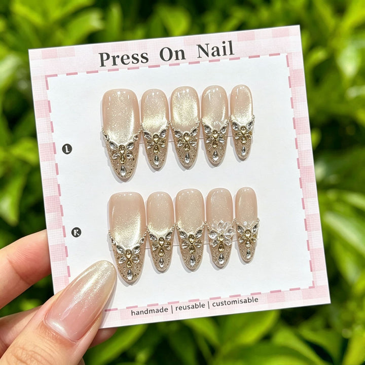 Anpassbare Glitter-Akzent Press-On Nägel