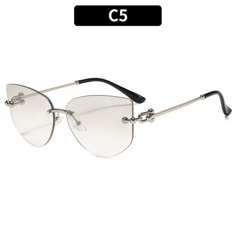 Luxe Geometrische Katzenaugen-Sonnenbrille