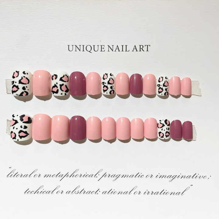 Stylisches Press-On-Nagel-Set mit Leopardenmuster