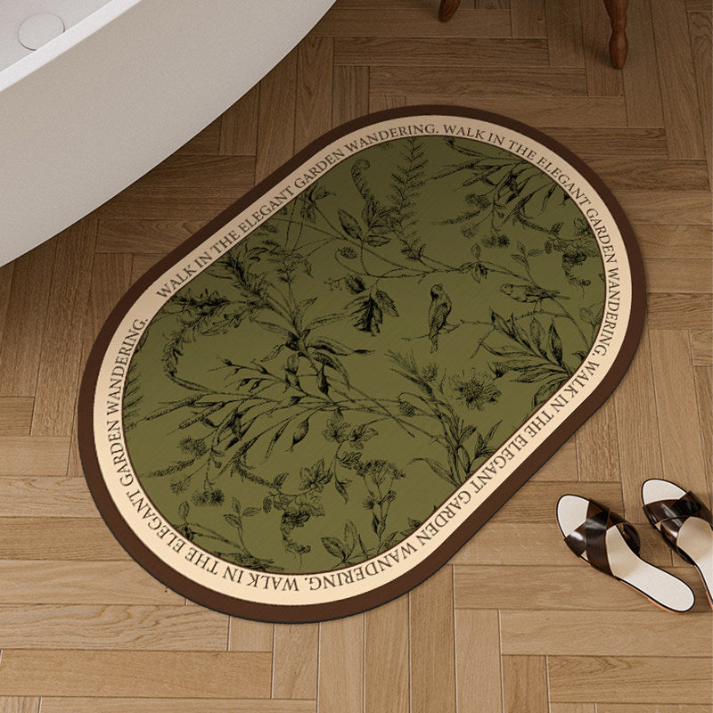 Oval Botanischer Bodenmatte