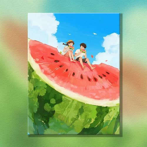 Verspielt Melonen-Themen Leinwand Kunstwerk Karnz