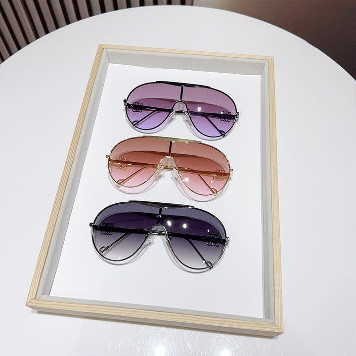 Übergroße Aviator-Sonnenbrille mit Farbverlauf-Gläsern Karnz