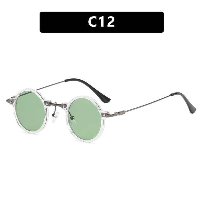 Damen modische runde Sonnenbrille mit stylischem Metallrahmen und polarisierenden Gläsern Karnz
