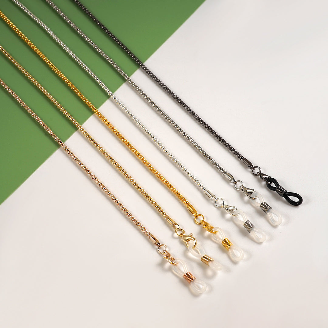 Elegante Goldene Metall Brille Kette Karnz