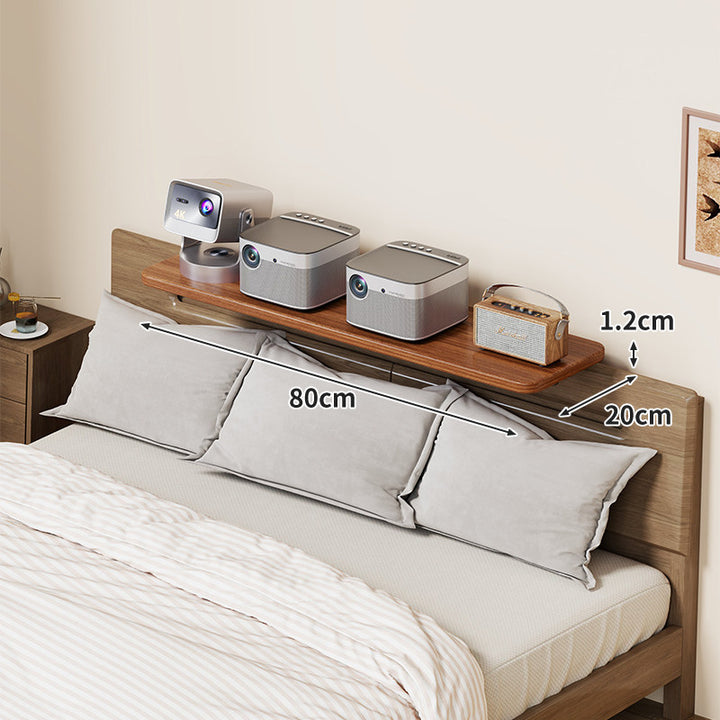 Slim Floating Kopfteil Nachttischregal mit ultra-dünnem Profil und abgerundeten Ecken