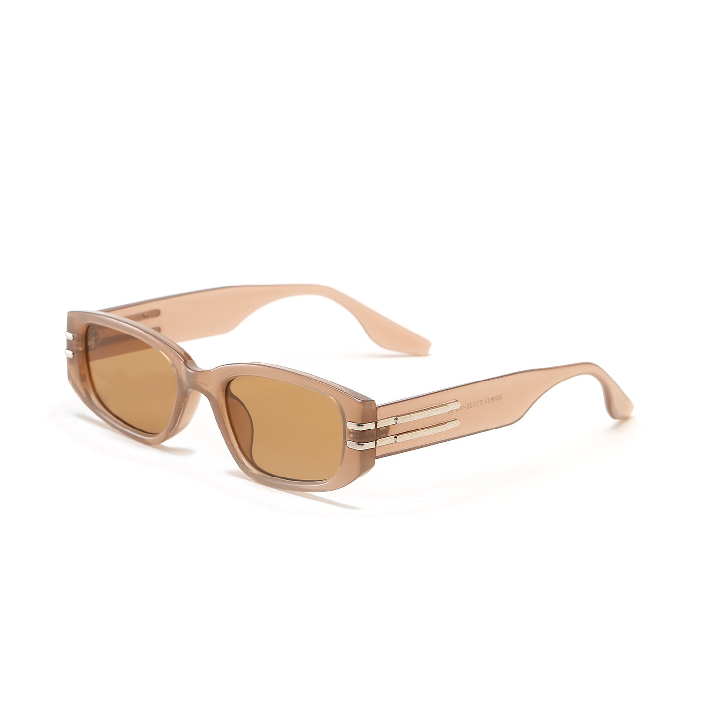 Damen modische rechteckige Sonnenbrille mit eleganten Metallakzenten Karnz