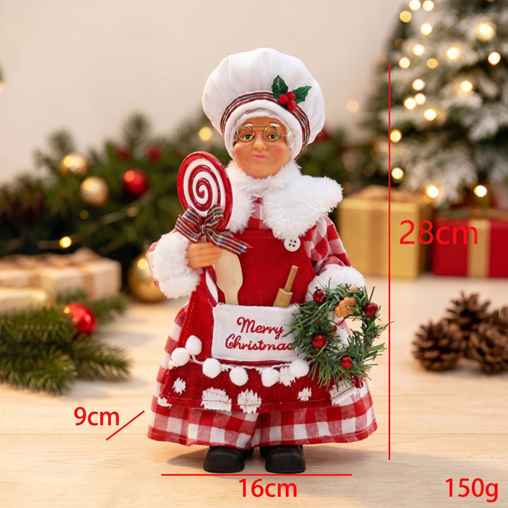 Nostalgische Weihnachtsmann Figur mit Lebkuchen-Keks Karnz