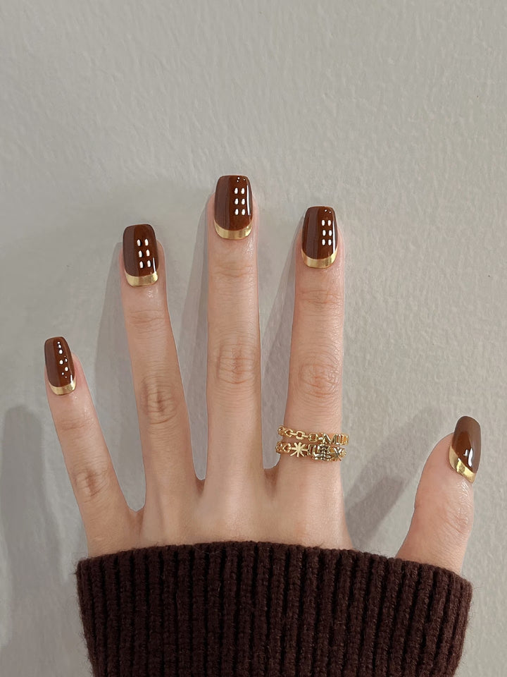 Luxuriöses Glänzendes Press-On Nagelkunst Set