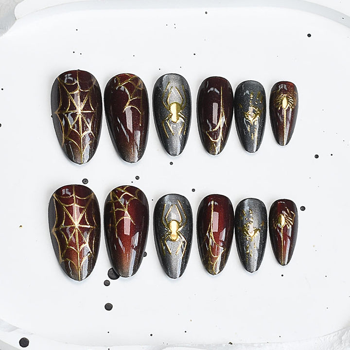 Künstlerisches Press-On-Nagelset mit Kirschblütenmuster Karnz