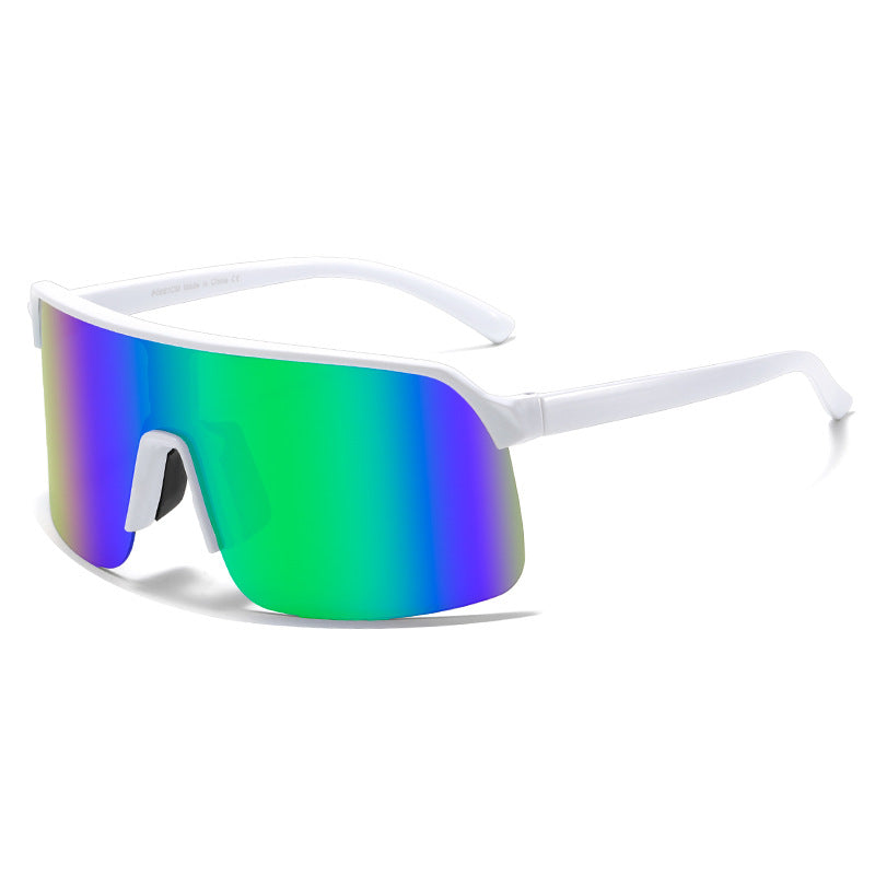 Damen Sportliche Sonnenbrille mit breitem Rahmen und integriertem UV-Schutz Karnz