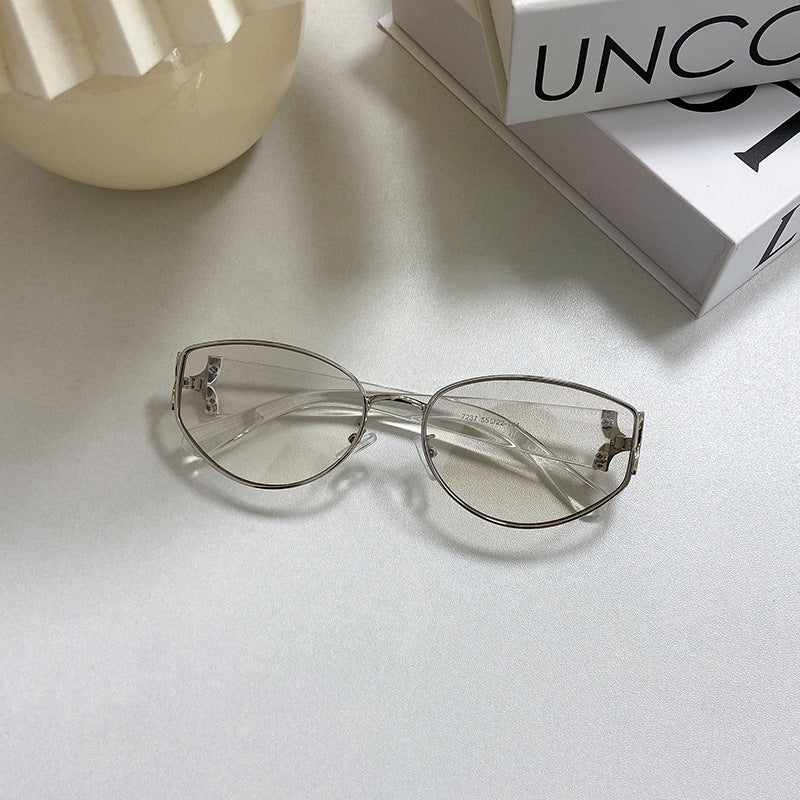 Modische Cat-Eye Sonnenbrille mit Goldenem Rahmen Karnz