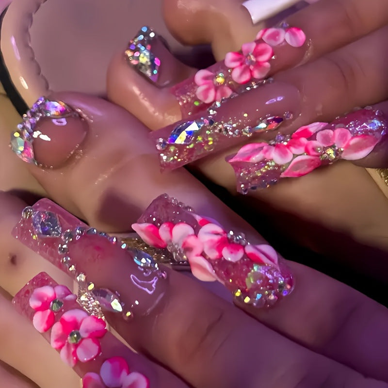 Designer Floral Acryl Nagelkunst Karnz
